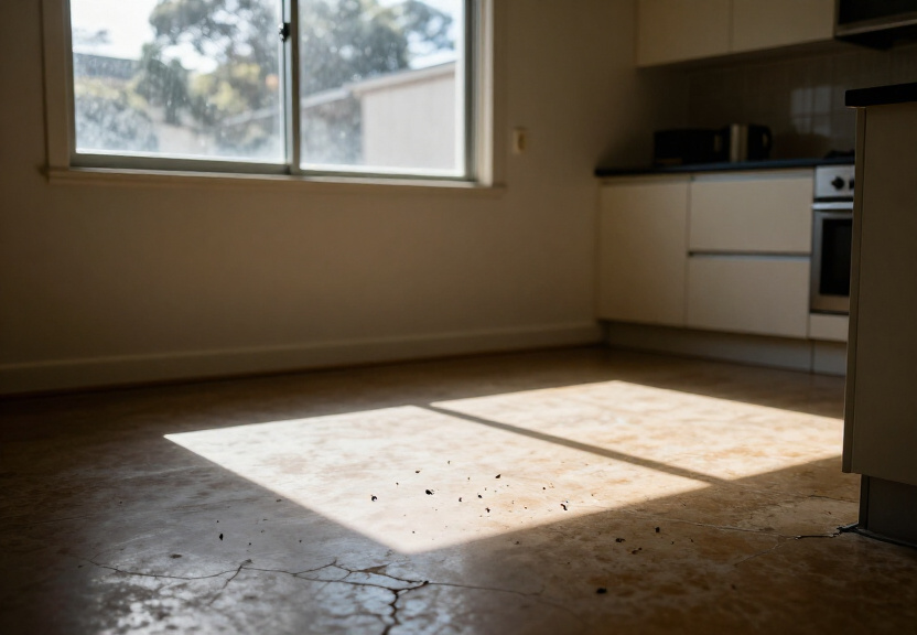 Cockroach infestation in an Abbotsbury kitchen before treatment